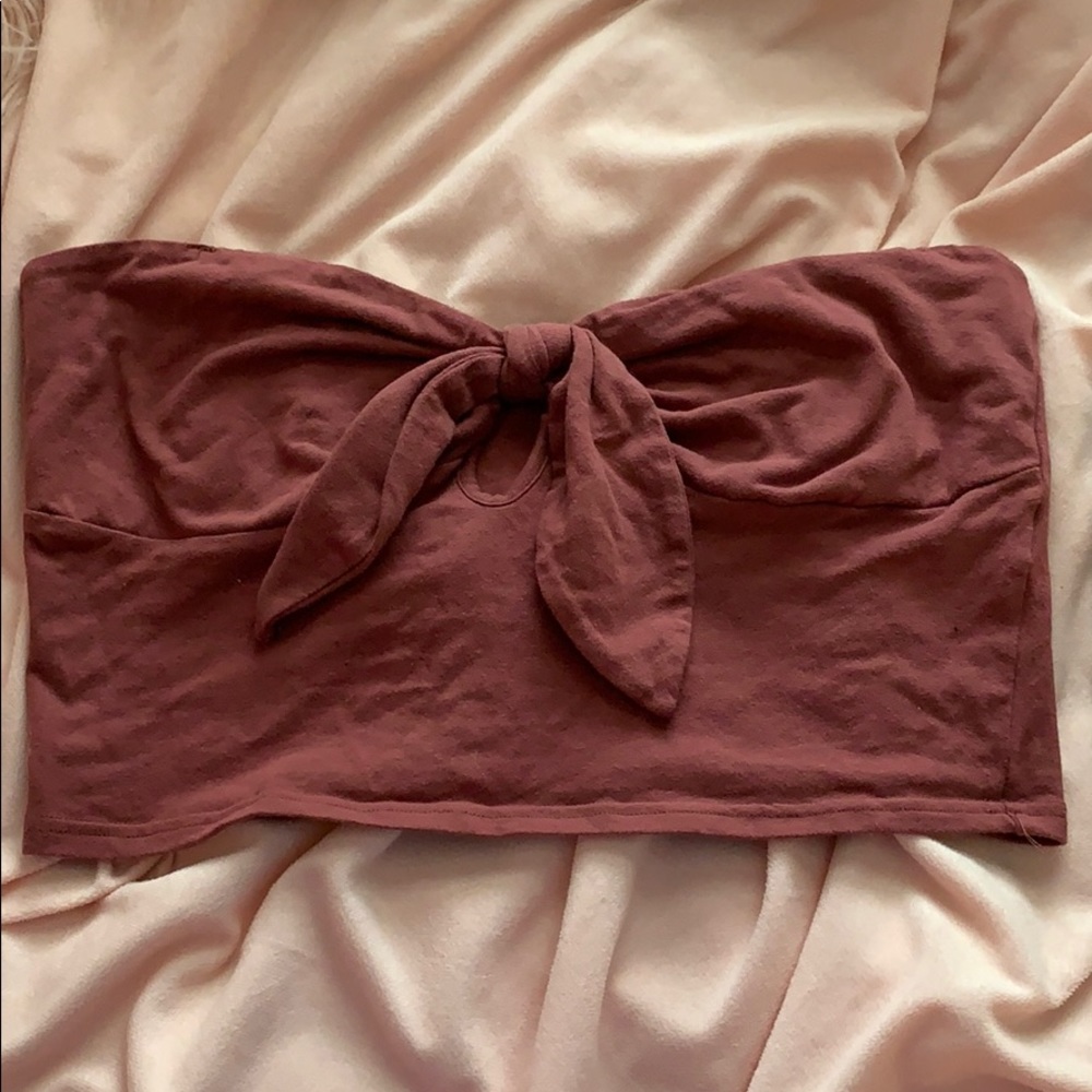 Pink bow tied crop top